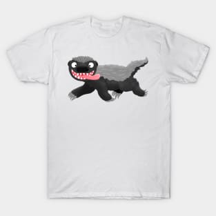 Funny hungry honey badger cartoon illustration T-Shirt